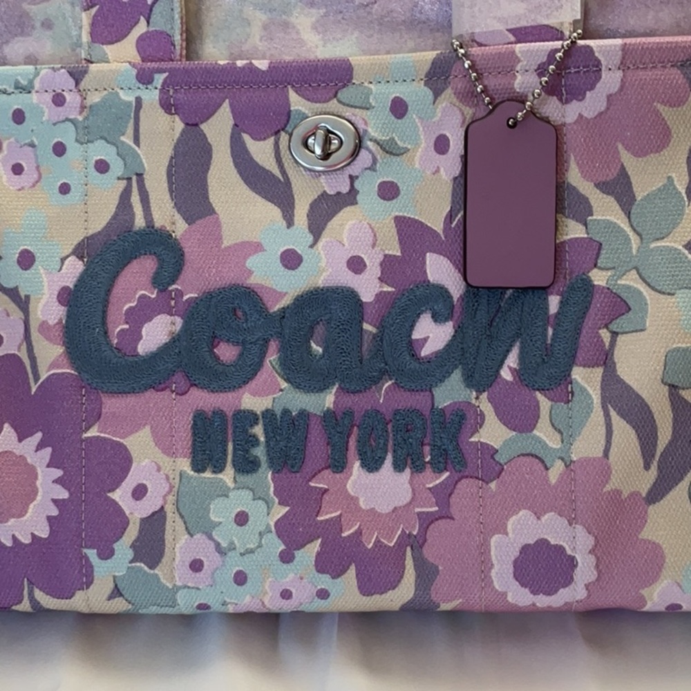 💜NEW! Coach Cargo Tote Bag-Floral Print - Picture 10 of 11